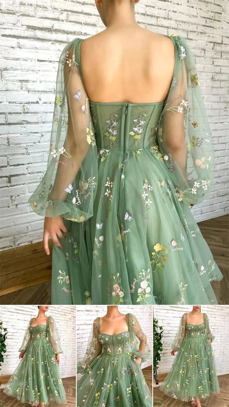 Fairy Princess Flower Tulle Maxi Dress