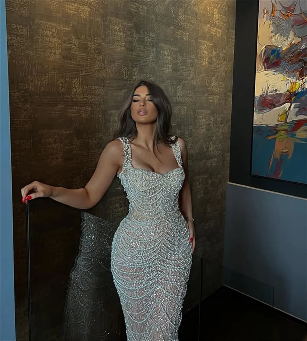 Contessa Dubai Custom Beaded Trumpet Prom Dress