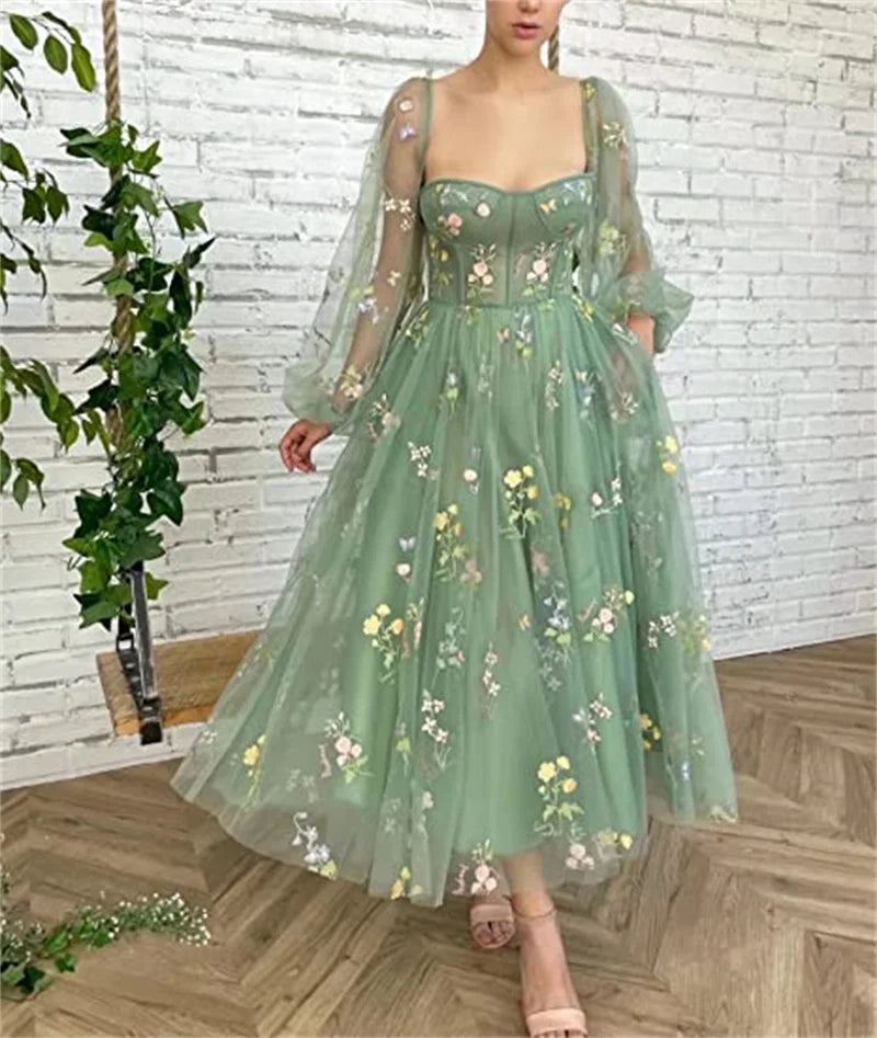 Fairy Princess Flower Tulle Maxi Dress