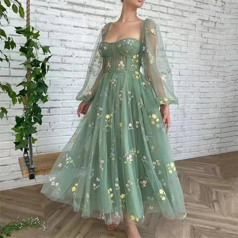 Fairy Princess Flower Tulle Maxi Dress