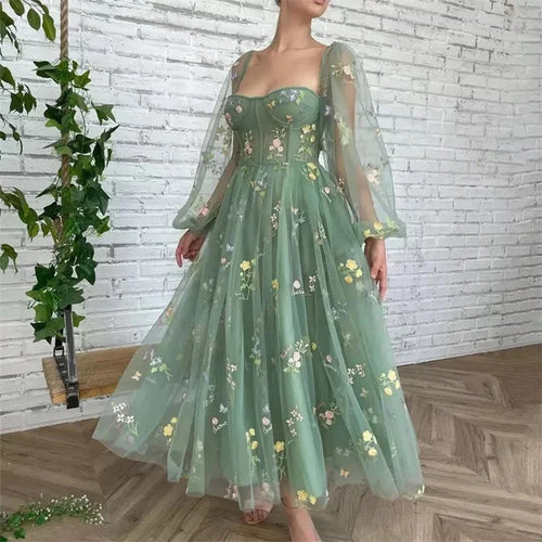 Fairy Princess Flower Tulle Maxi Dress